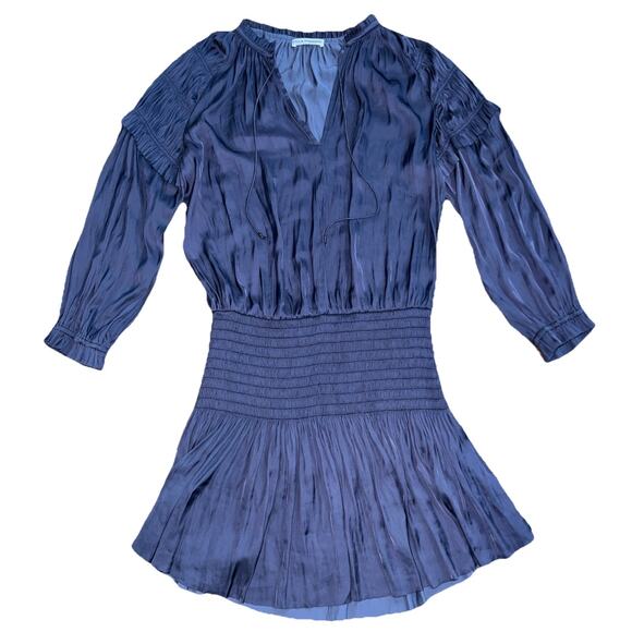 ULLA JOHNSON Kiko Dress In Midnight Gray Size 0 Y2K Lagenlook A001417 - Picture 4 of 7